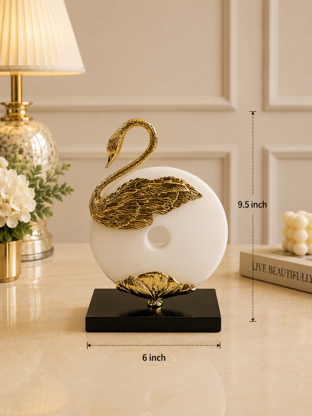Golden Swan Decorative Sculpture