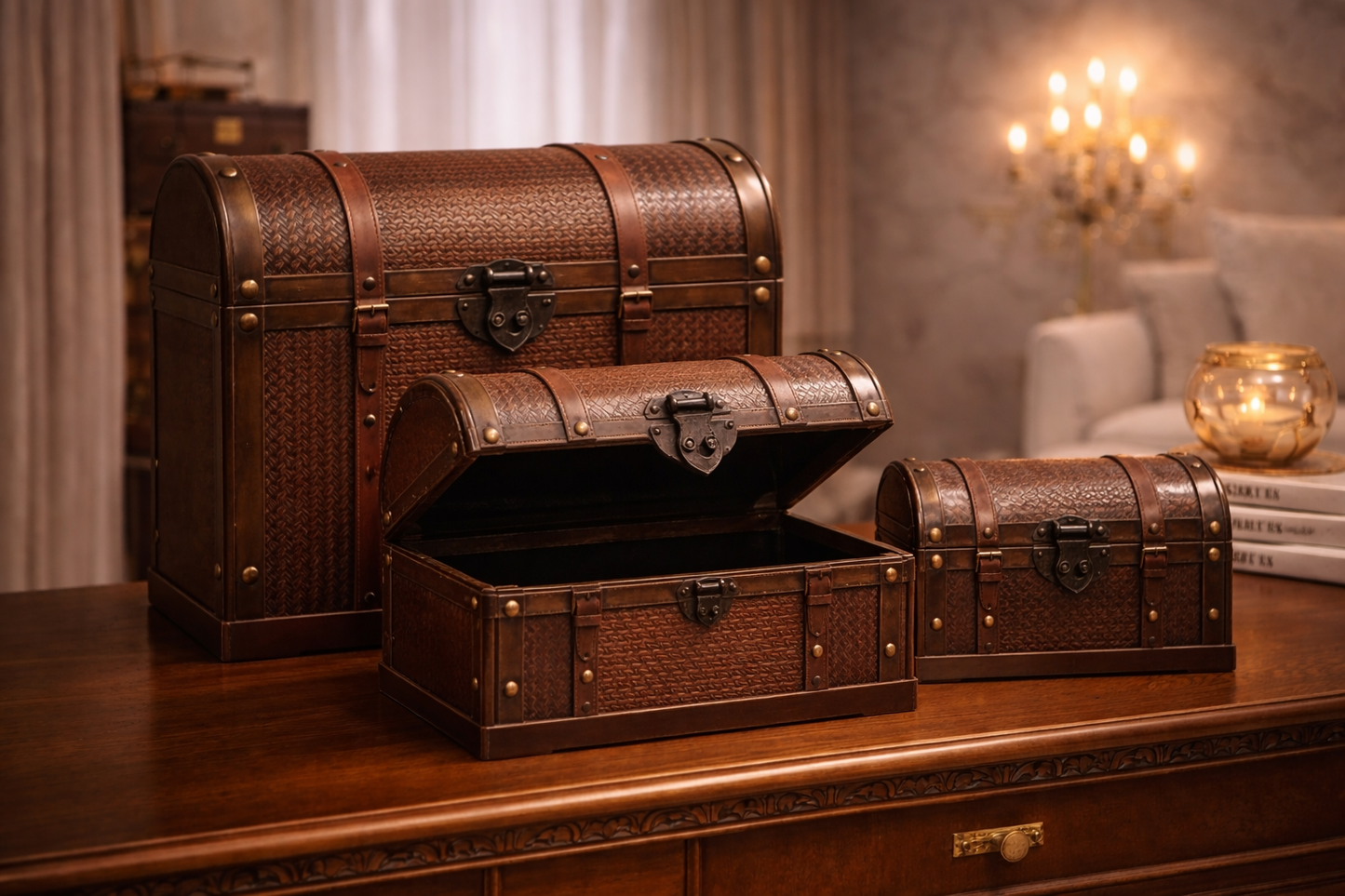 Odyssey Vintage Wooden Storage Box Set