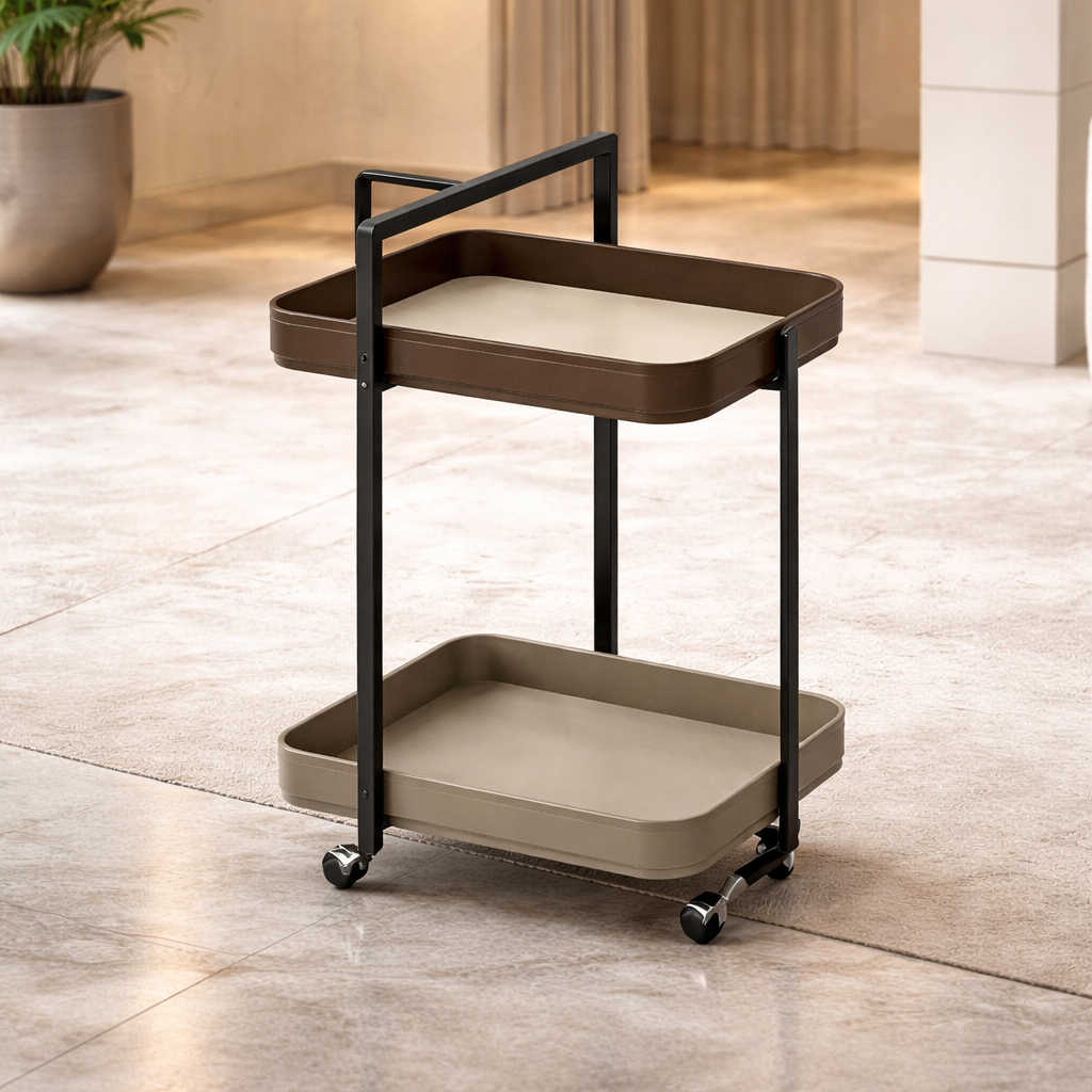Ora Leather Trolley Tray