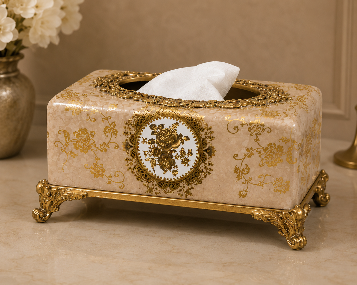 ROYALE BLOOM TISSUE HOLDER