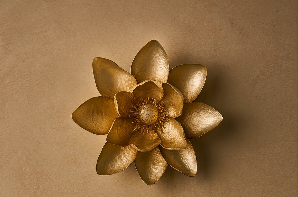 Golden Lotus Wall Décor