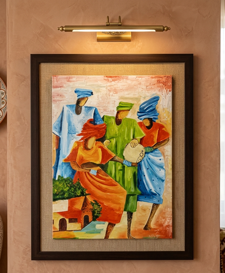 Oil pastel hand painted painting