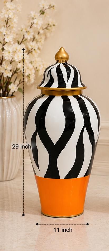 Zebra Ginger Jar