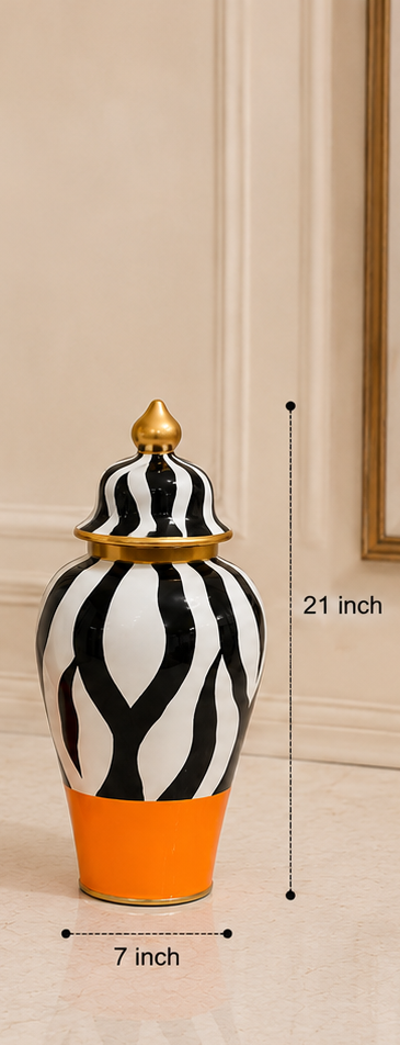 Zebra Ginger Jar