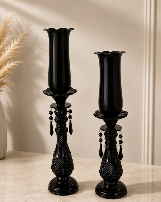 Black Crystal Candle Holders – Website Description