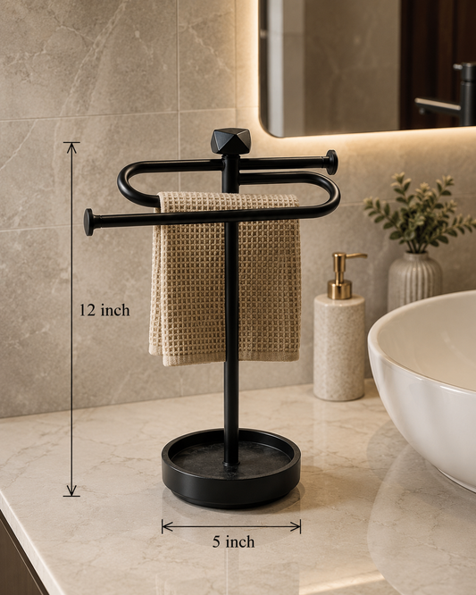 Black Metal Hand Towel Stand