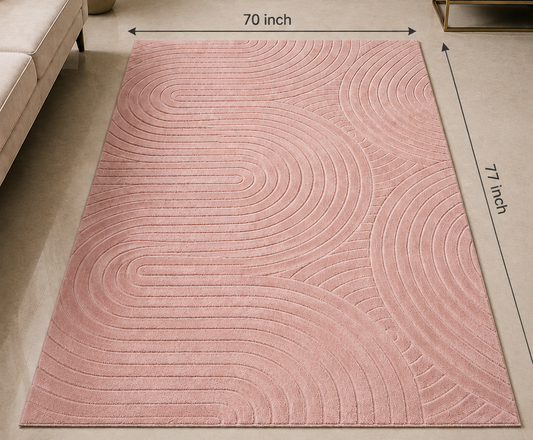 Blush Pink Sculpted Curve Rug