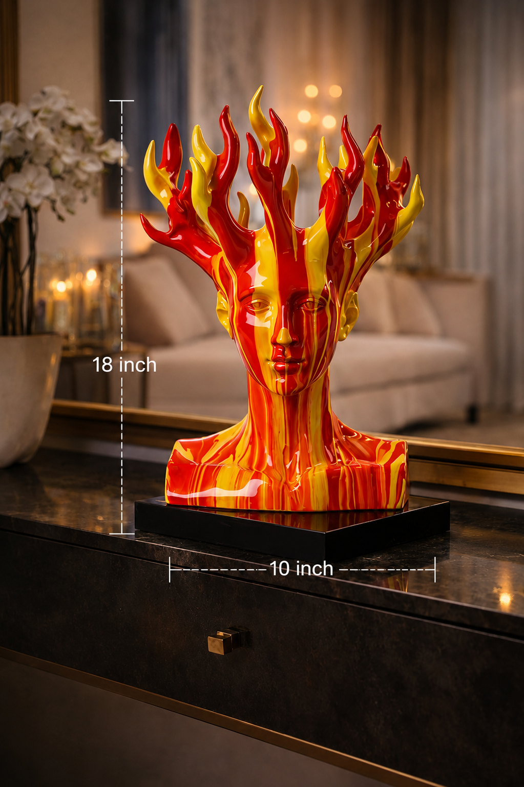 FLAME FACE ART VASE