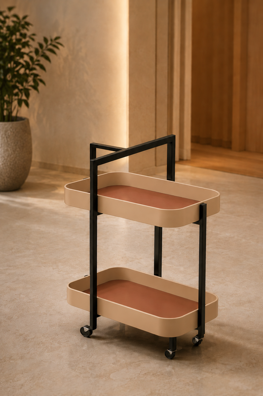 Ora Leather Trolley Tray