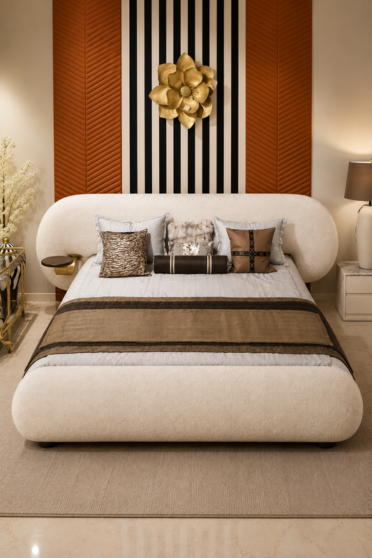 Bouclé Storage Bed