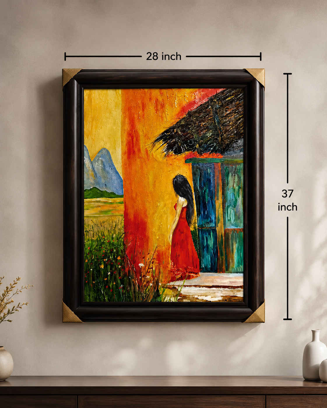 Village Serenity Hand Painting