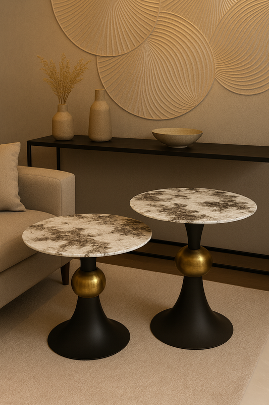 Marble Coffee Table Set ( SET OF 2 )