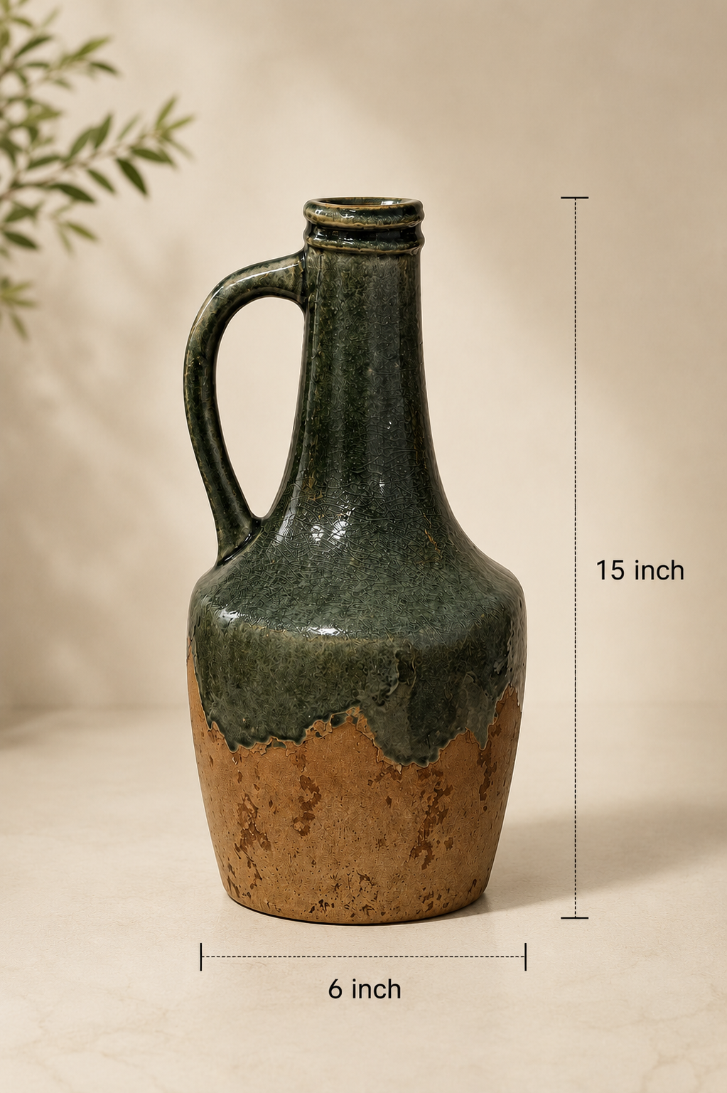 Rustic Artisan Ceramic Jug Vase