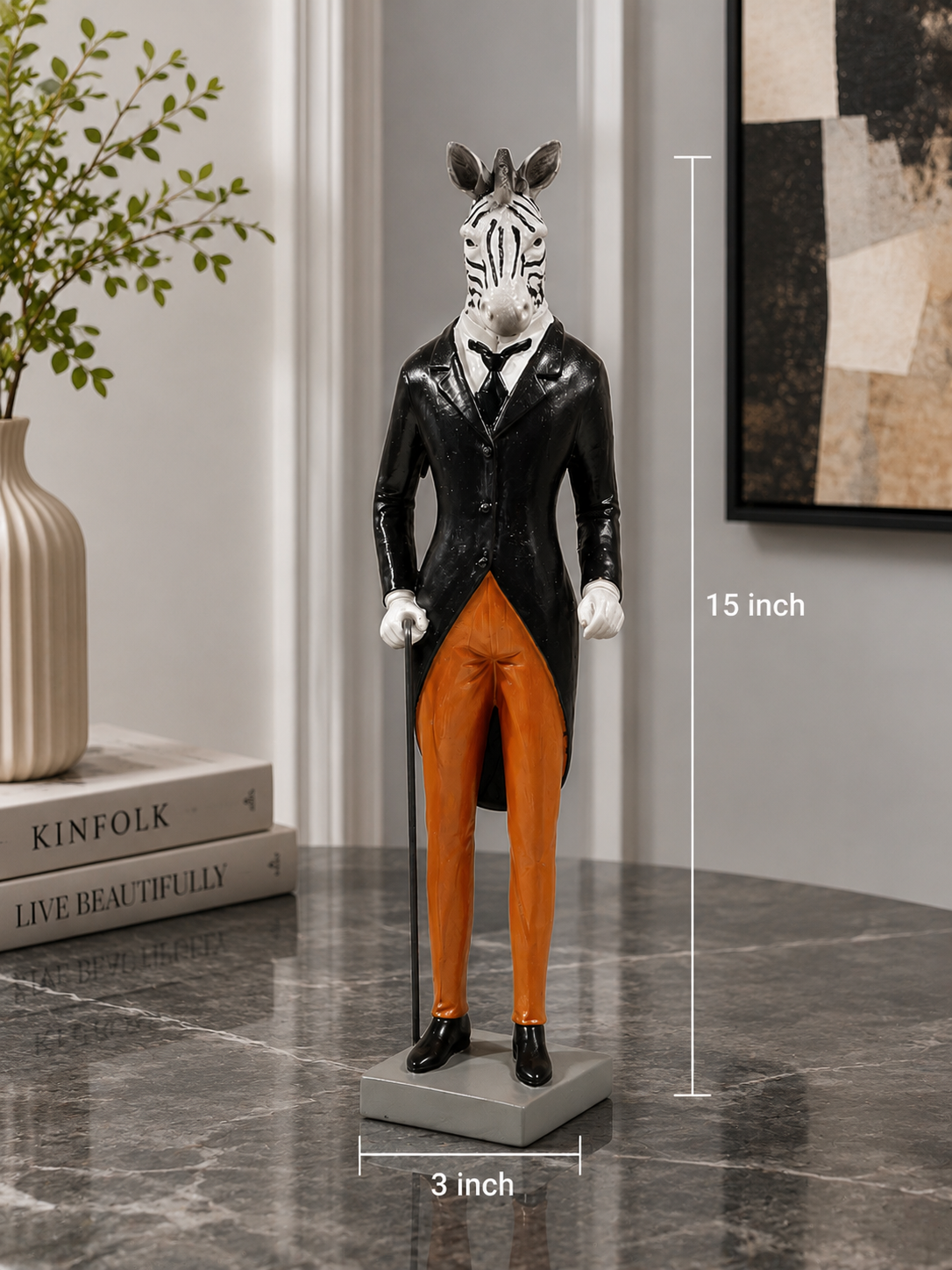 Gentleman Zebra Decorative Sculpture