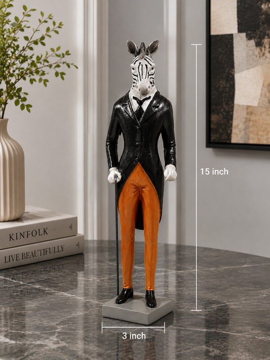 Gentleman Zebra Decorative Sculpture