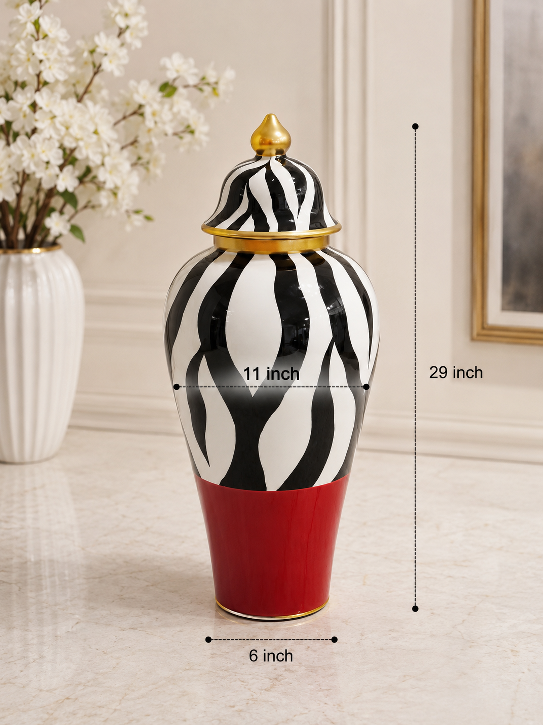 Zebra Ginger Jar