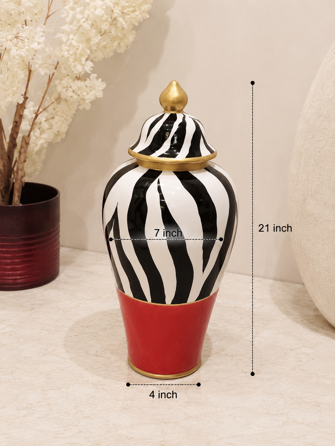Zebra Ginger Jar