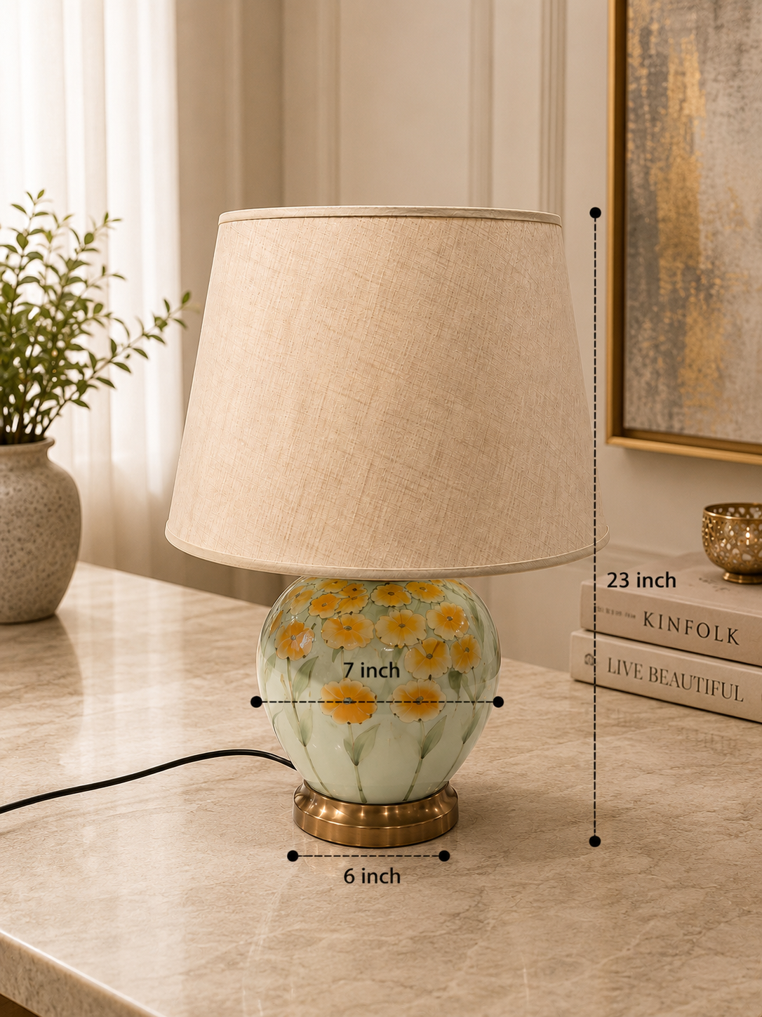 Floral Ceramic Table Lamp