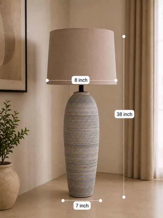 Textured Grey Floor Lamp