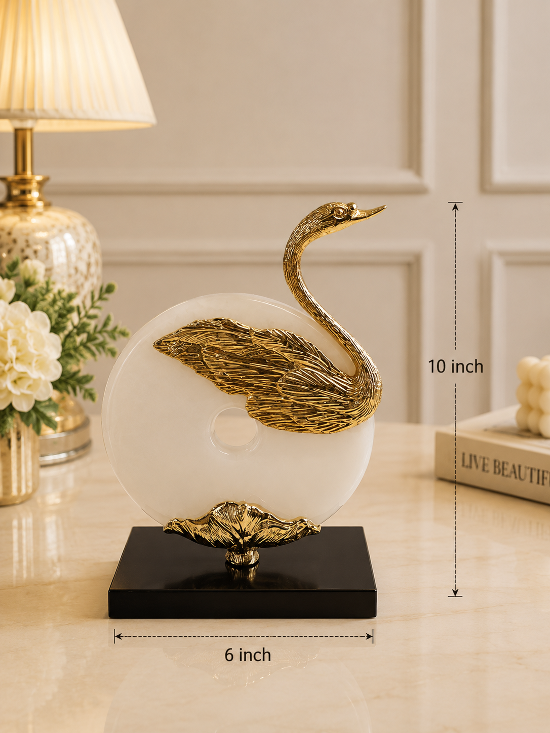 Golden Swan Decorative Sculpture