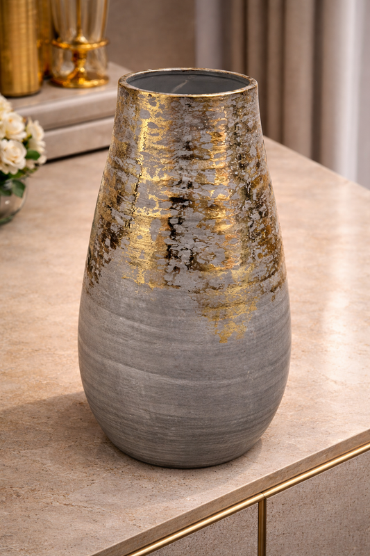 Gilded Earth Designer Vase