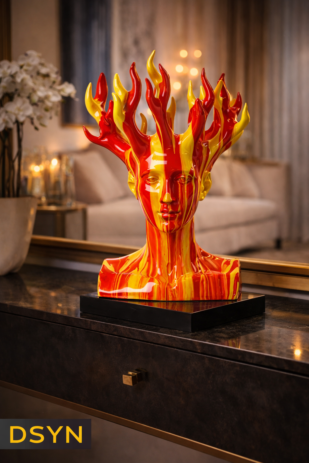 FLAME FACE ART VASE