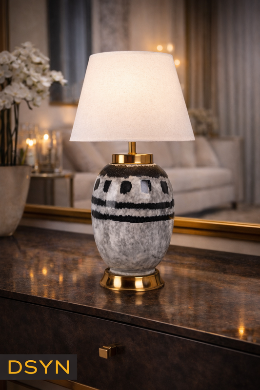 Monochrome Artisan Table Lamp