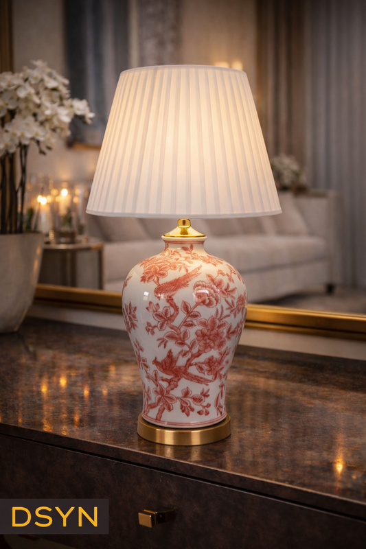 Crimson Bloom Table Lamp