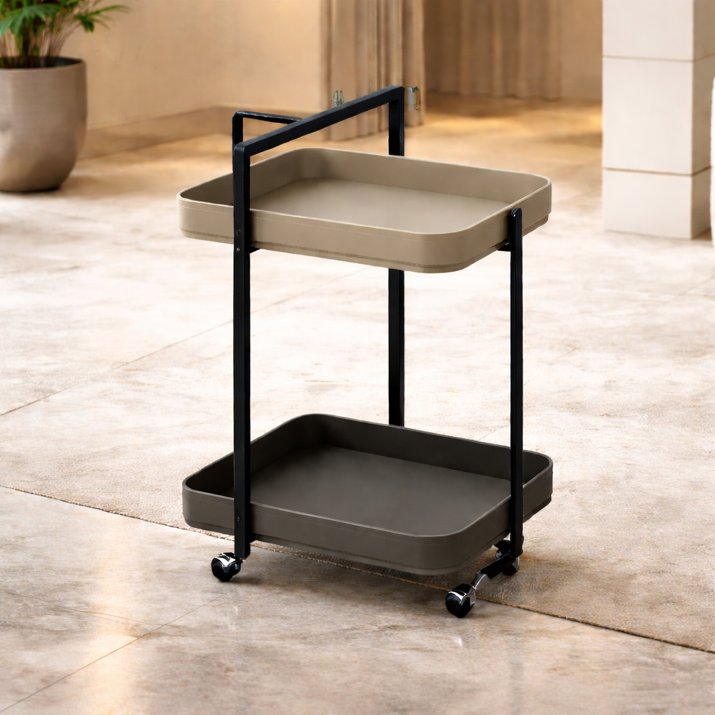 Ora Leather Trolley Tray