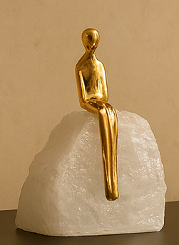 KIVO SEATED FIGURINE SCULPTURE