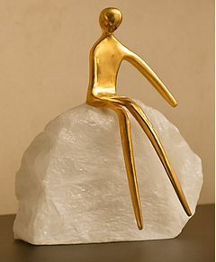 KIVO SEATED FIGURINE SCULPTURE