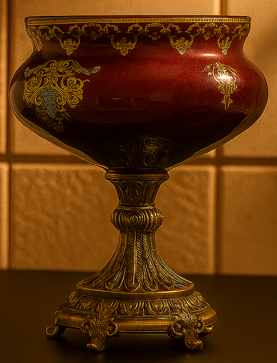 MAEVE ROYALE MAROON PEDESTAL BOWL