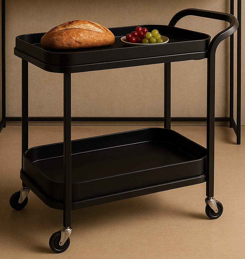 ORA LEATHER SERVING TROLLY