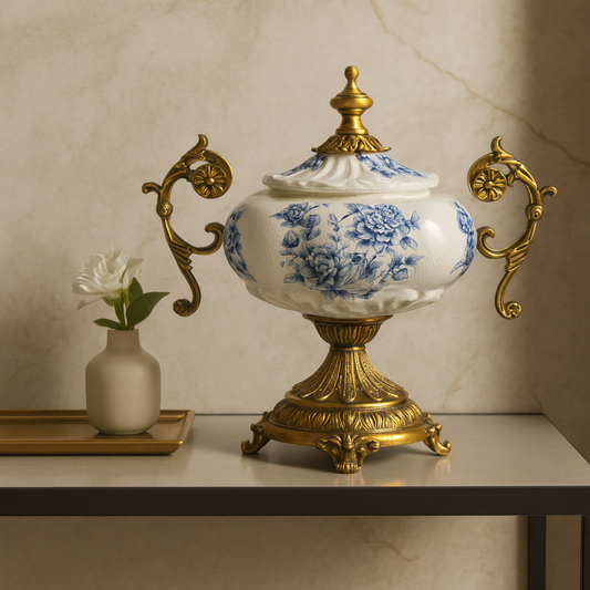 SEREN BLEU ROYALE LIDDED VASE