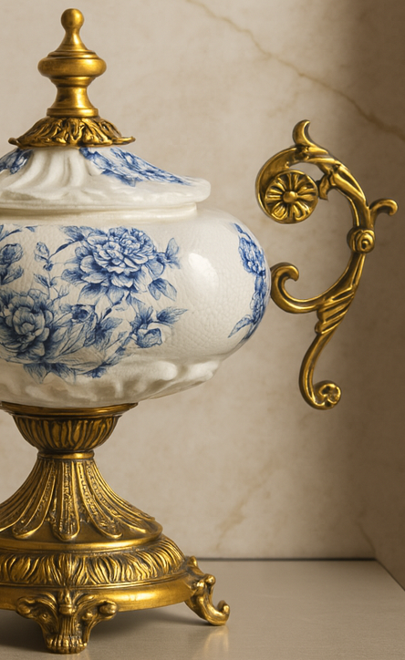 SEREN BLEU ROYALE LIDDED VASE