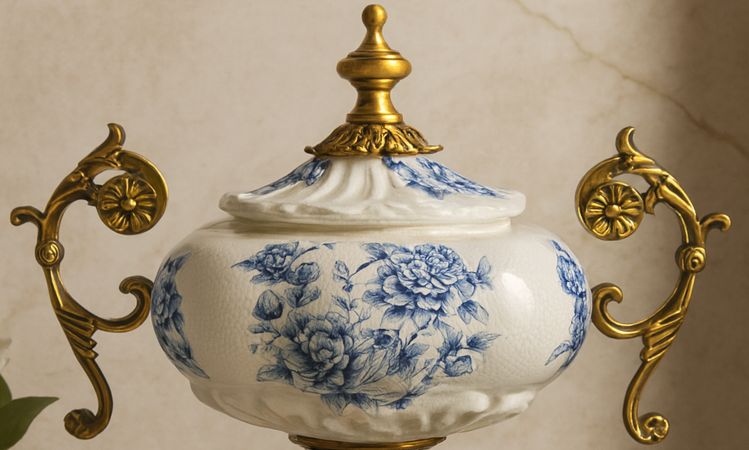 SEREN BLEU ROYALE LIDDED VASE