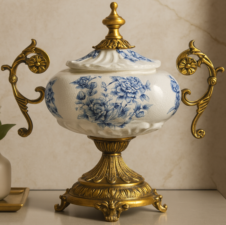 SEREN BLEU ROYALE LIDDED VASE