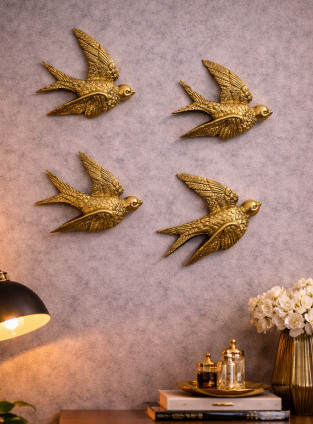 Golden Birds Wall Art