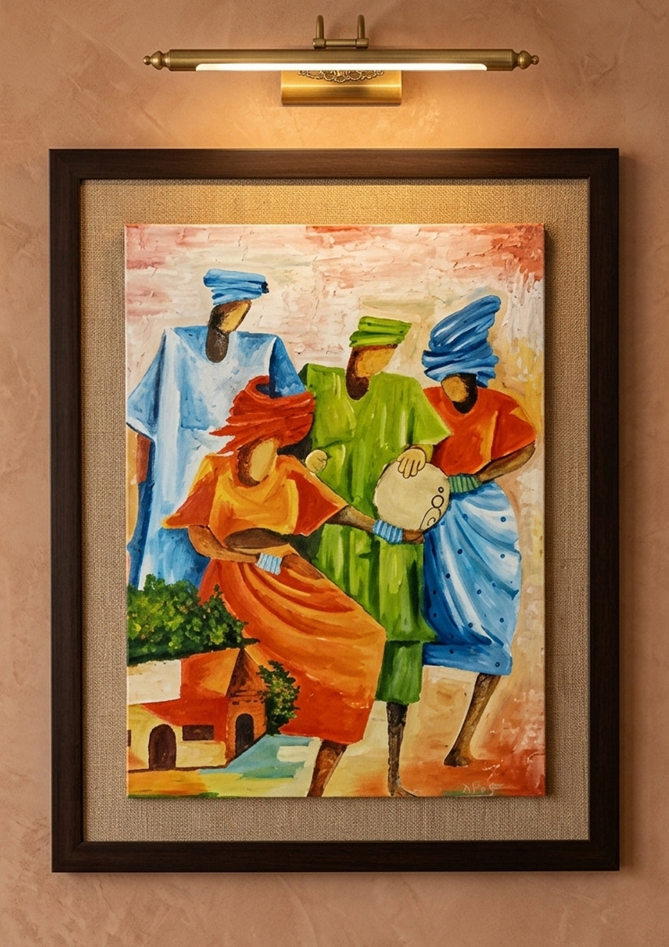 Village Rhythm Oil Painting