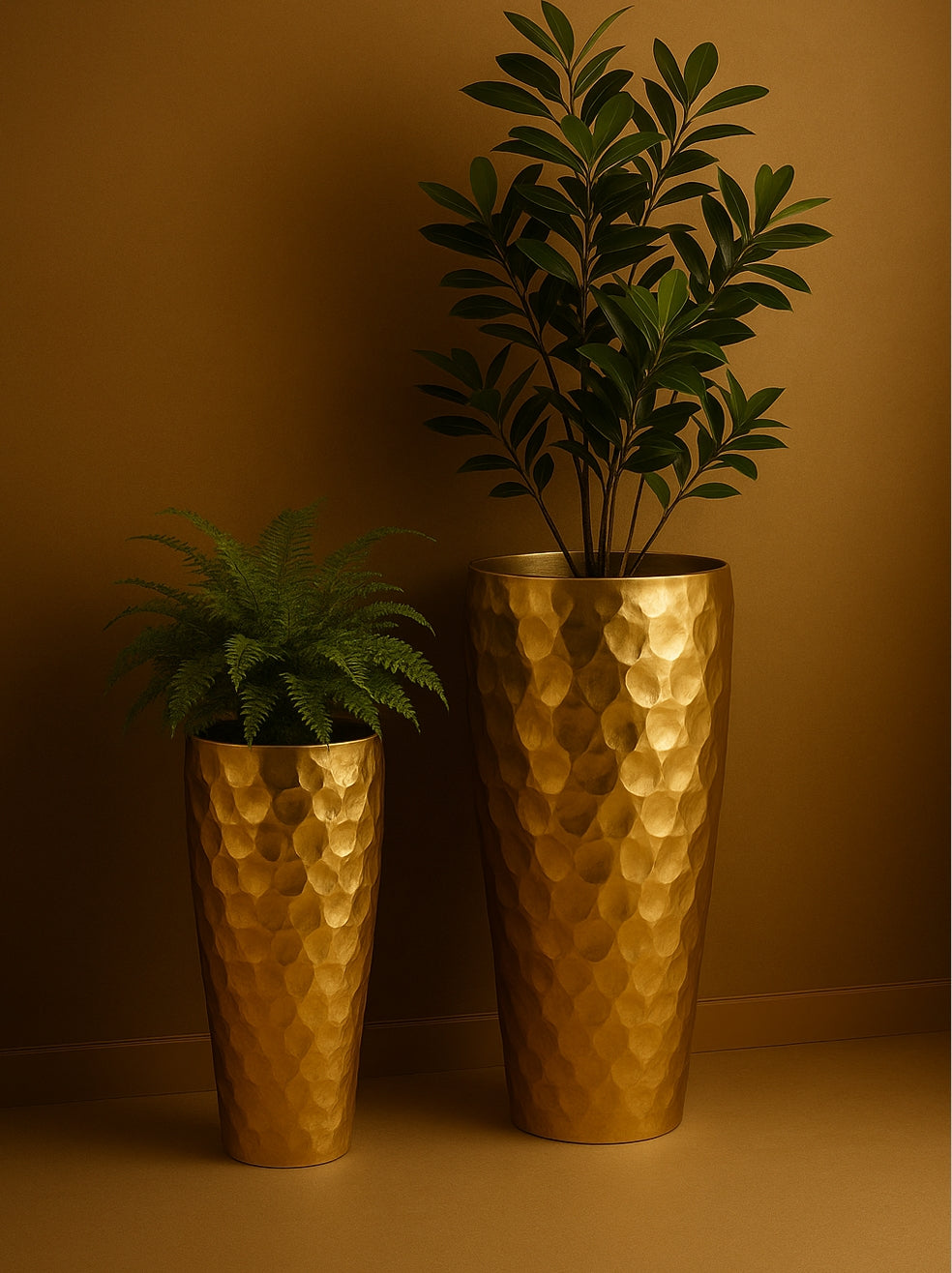 Hammered Floor Planter Set of 2