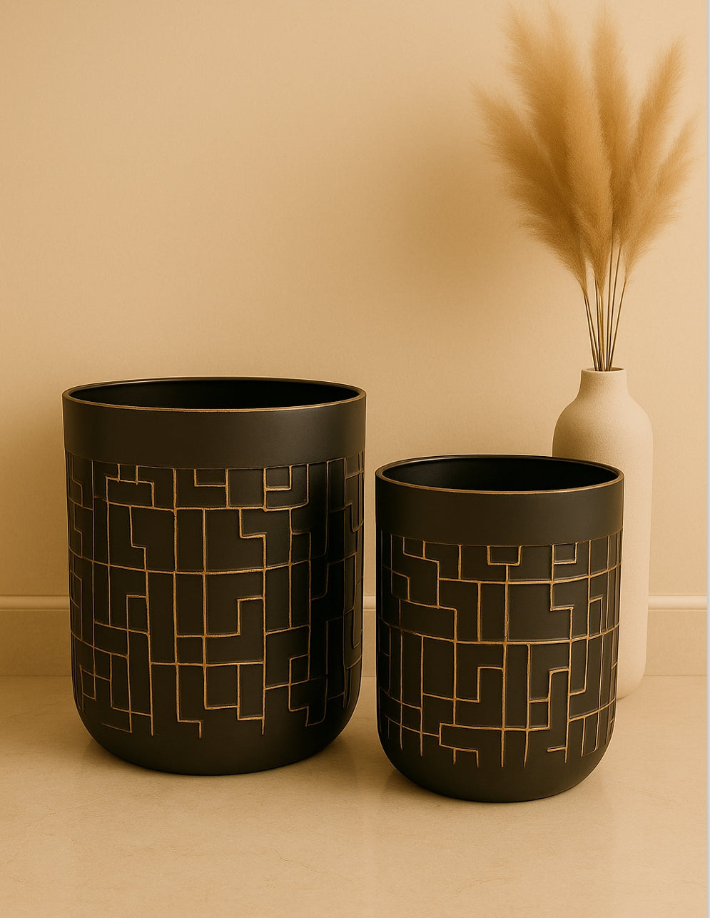 Geometric Metal Planter Set of 2