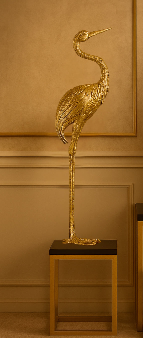 Majestic Crane Floor Sculpture