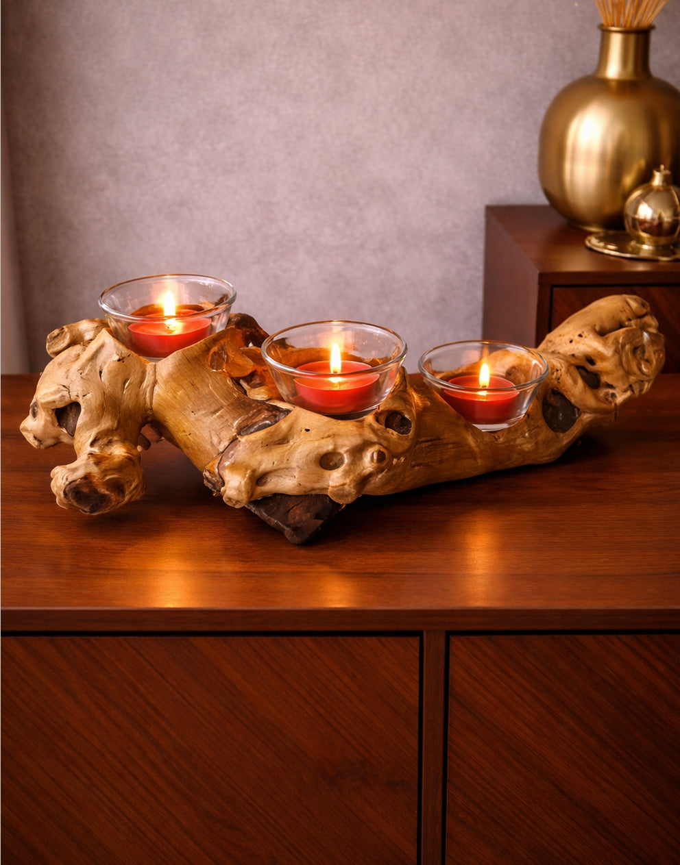 Wood Candle Holder
