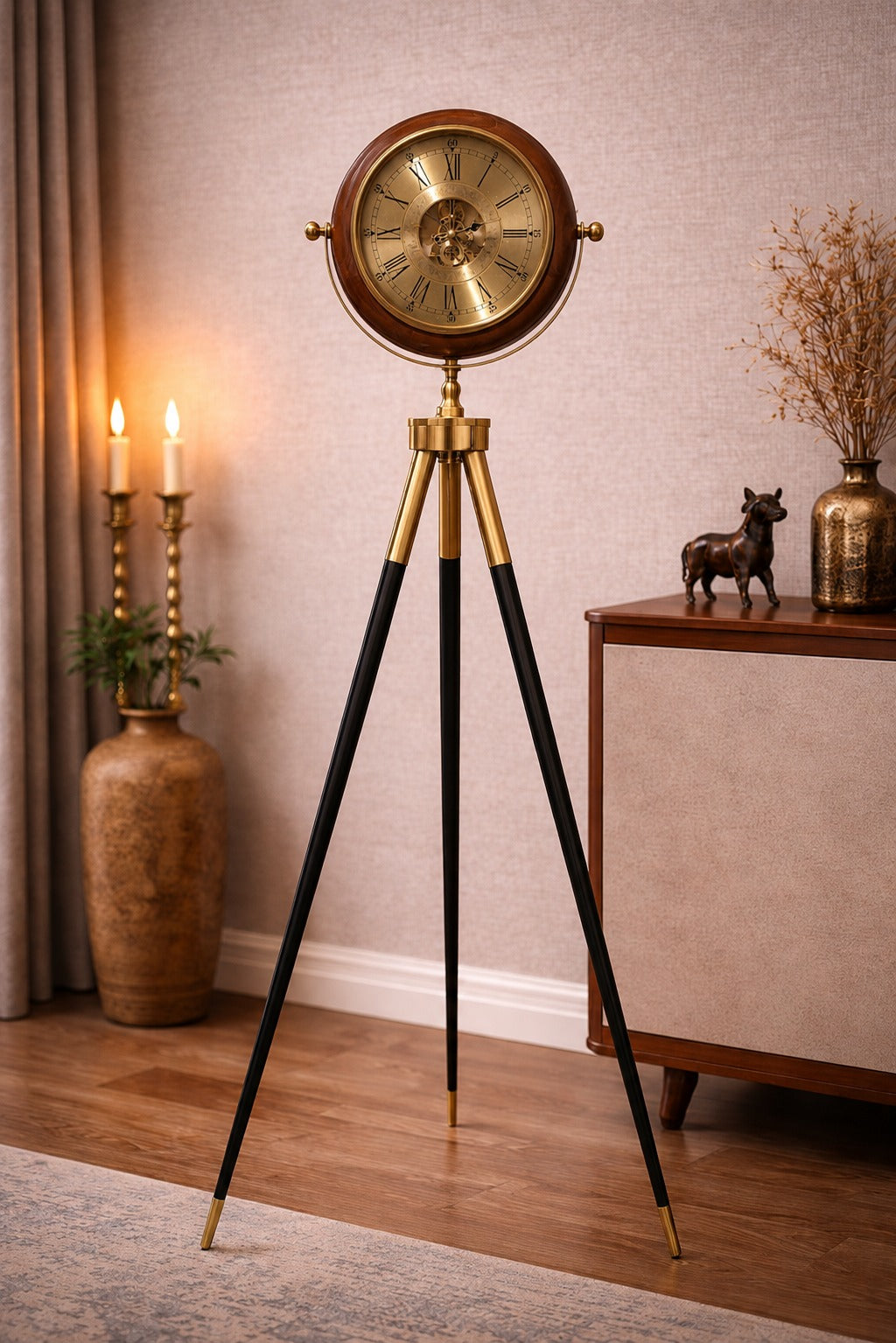 Tripod Designer Floor Clock