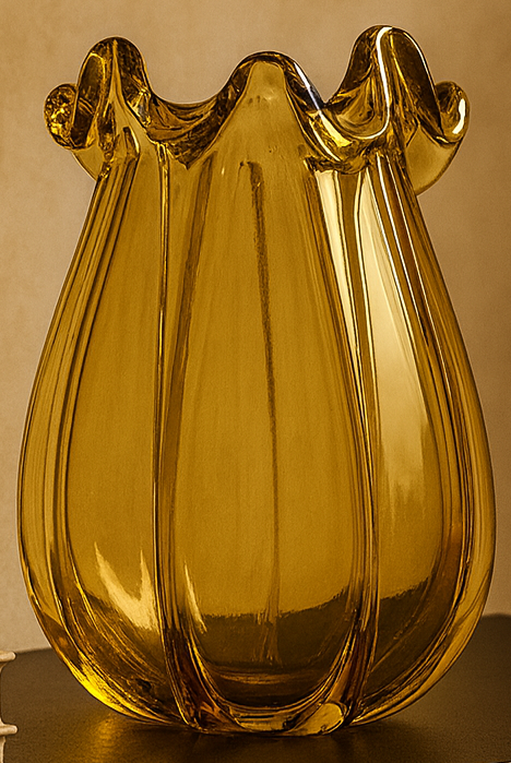 ALVA SCULPTED GLASS VASE