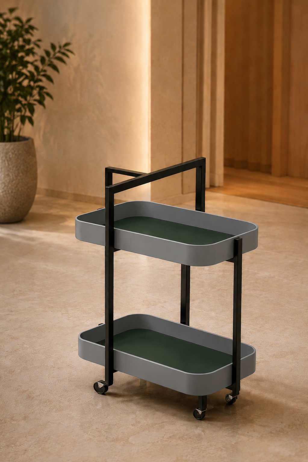 Ora Leather Trolley Tray