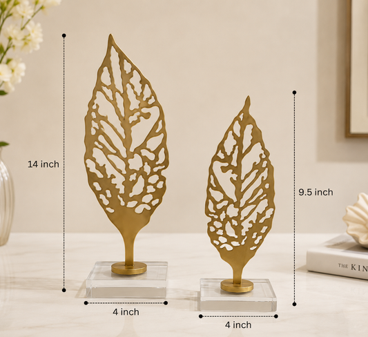 TULA GOLDEN LEAF SCULPTURES (SET OF 2)