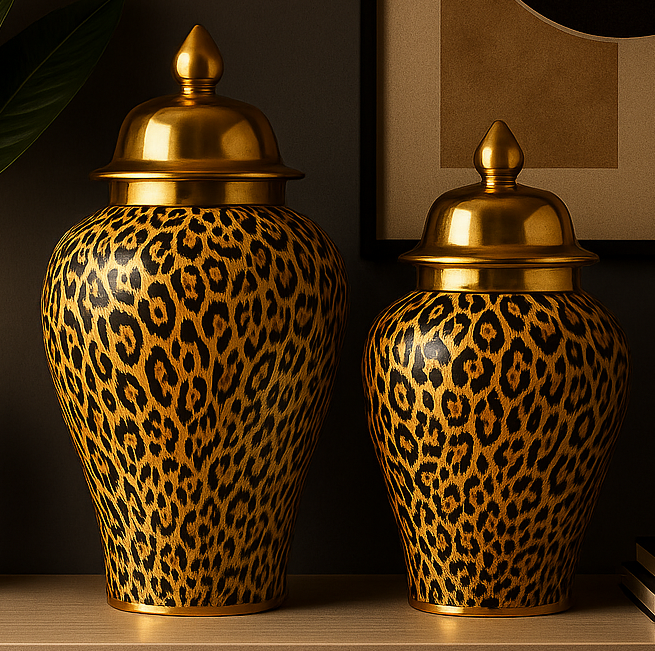 KIVO TIGER PATTERN VASES